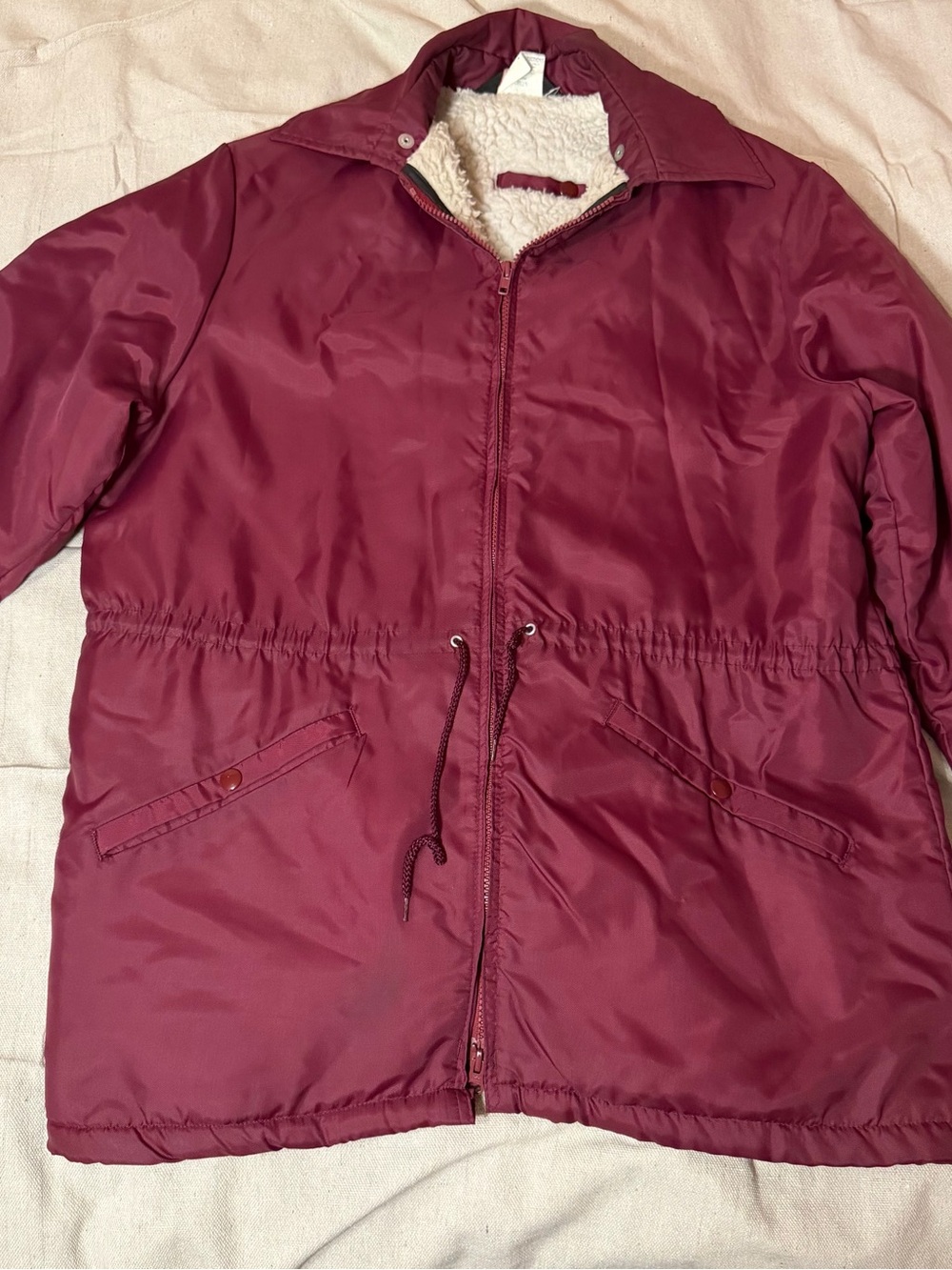 Vintage Women’s Burgundy Lined Parka Jacket